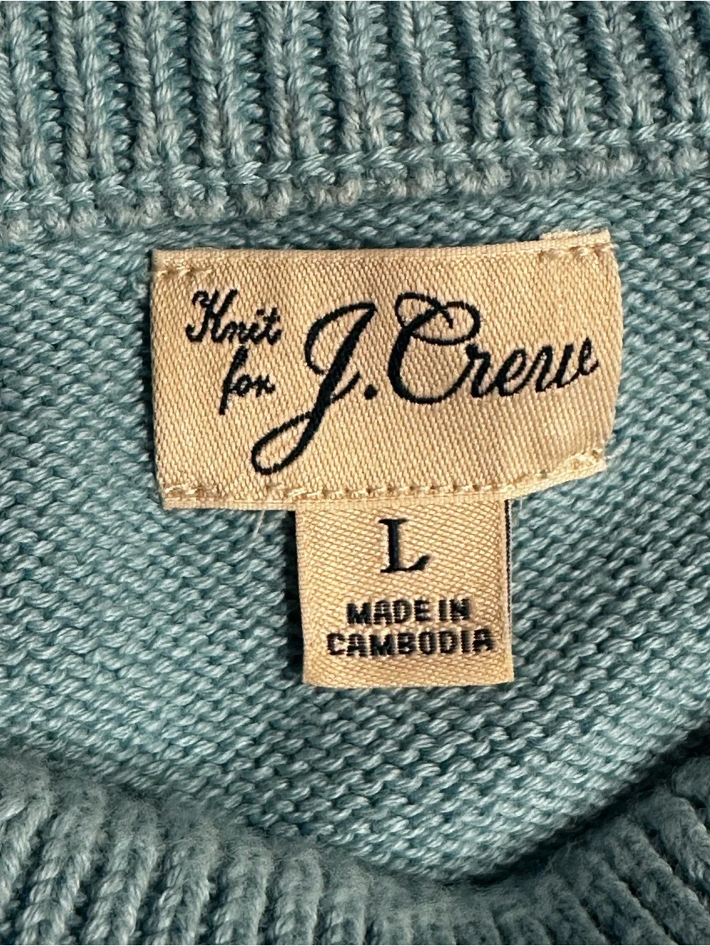J. Crew Heritage Sweater Men Light Blue Knit Crewneck Pullover Sz Large Preppy